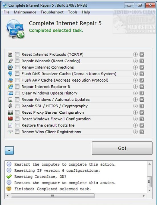 download complete internet repair windows 10