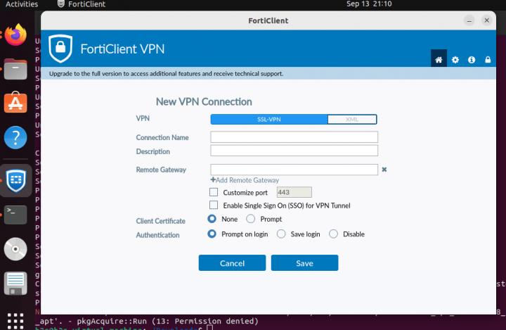 How to Install Free FortiClient VPN Client on Ubuntu 22.04 LTS